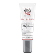 EltaMD frente del tubo de bálsamo labial mostrando el envase y SPF 30, protección visible