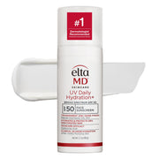 EltaMD envase frontal del protector facial SPF 50, look profesional y confiable