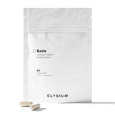ELYSIUM Basis front packaging showing bottle for trusted daily NAD+ support