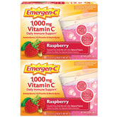 Emergen-C envase frontal frambuesa mostrando 60 sobres y beneficio práctico