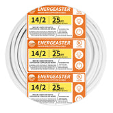 energeaster frente del rollo mostrando cable 25 ft para instalación interior