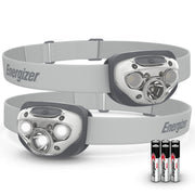 Energizer linterna frontal paquete frontal mostrando las dos unidades y beneficio de disponibilidad doble