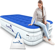 EnerPlex front view of twin air mattress showing raised height and firm support