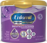 Enfamil Optimum Gentlease tub front view showing product and brand benefits