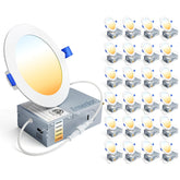 Ensenior front view of 24-pack showing uniform downlight faces and clean trim for consistent lighting