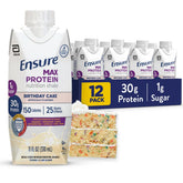 Ensure Max Protein front packaging showing Birthday Cake label and benefits