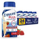 Ensure Plus strawberry front packaging showing bottle and brand for quick nutrition