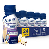 Ensure vanilla front packaging showing bottle and 24-pack convenience