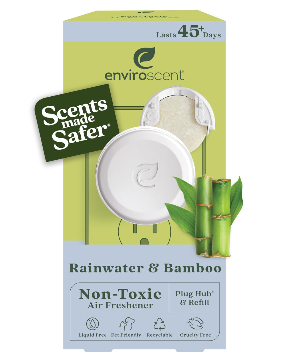 Enviroscent plug hub frontal elegante y discreto para perfumar habitación