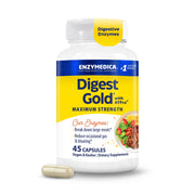 Enzymedica Digest Gold front packaging showing bottle and brand benefits