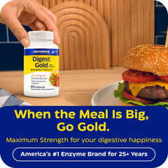 Enzymedica Digest Gold capsule next to coin for size comparison and convenience
