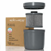 Epic Water Filters replacement filter front view showing compact design and easy swap benefit