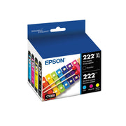 Epson 222 frente del empaque mostrando pack combo y facilidad de identificación