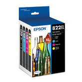 Epson 822XL 4-pack front view showing packaging and contents for reliable supply