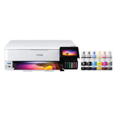 Epson ET-8550 front view showing compact wide-format printing and intuitive controls