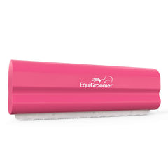 EquiGroomer front packaging showing pink deshedding brush and benefits