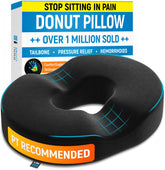 Ergonomic Innovations vista frontal del cojín donut mostrando la forma anular y soporte ergonómico