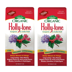 Espoma Holly-Tone frente del empaque mostrando diseño y beneficios
