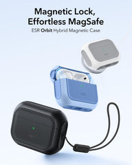 ESR funda magnética sobre cargador MagSafe asegurando carga estable