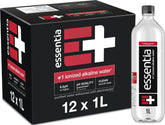 Essentia frente pack de 12 botellas 1L mostrando conveniencia