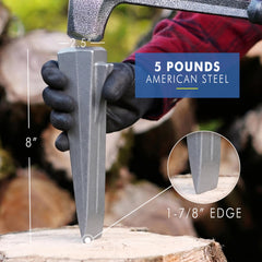 Estwing Sure Split Wedge cutting edge close-up showing hand-sharpened precision