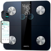 Etekcity front view scale on floor showing compact design and accurate weighing
