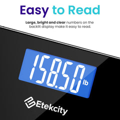 Etekcity pantalla LCD grande mostrando lectura fácil y precisa