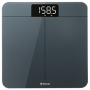 Etekcity front view of digital scale showing sleek design and clear benefits
