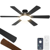 Eterfun ventilador 52" vista frontal elegante y moderna, mejora la decoración