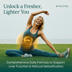Etta Vita opened capsule powder showing zeolite chlorella blend and purity