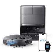 eufy vista frontal del robot mostrando diseño compacto y limpieza eficiente