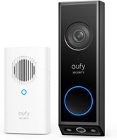 eufy Security front view with chime showing kit components and easy setup