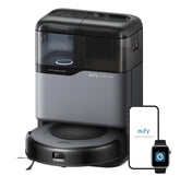 eufy estación frontal mostrando vaciado automático y bolsa grande