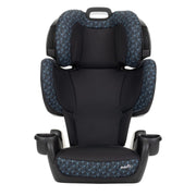 Evenflo GoTime LX front view showing Quincy Blue fabric and protective design benefits