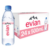 evian front packaging showing brand and clean bottle design for easy recognition