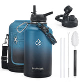 EvoPhlask vista frontal indigo black con botella aislada y diseño limpio