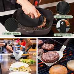 EWFEN scraper and chopper detail for fast griddle cleaning and portioning