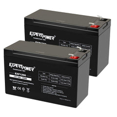 ExpertPower EXP1290 frontal pack mostrando dos baterías y beneficio respaldo confiable