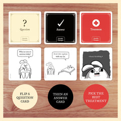 Exploding Kittens primer plano de ilustración de The Oatmeal, destaca humor gráfico