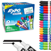 EXPO front packaging of 40-count assorted fashion color markers showing value