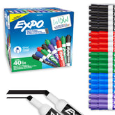 EXPO paquete frontal 40 marcadores muestra colores vivos y variedad