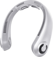 EYERZ ventilador de cuello vista frontal mostrando diseño ergonómico y beneficio portátil