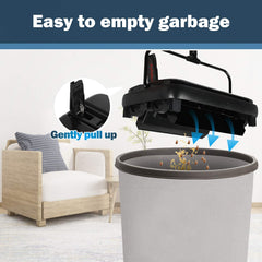Eyliden dust bin open demonstrating one-touch emptying for quick disposal