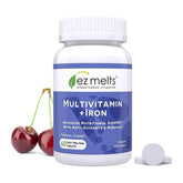 EZ Melts frasco frontal con tabletas sabor Tropical Cherry, fácil transporte
