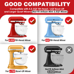 Ezato accesorio montado en KitchenAid en uso y produce helado cremoso rápidamente