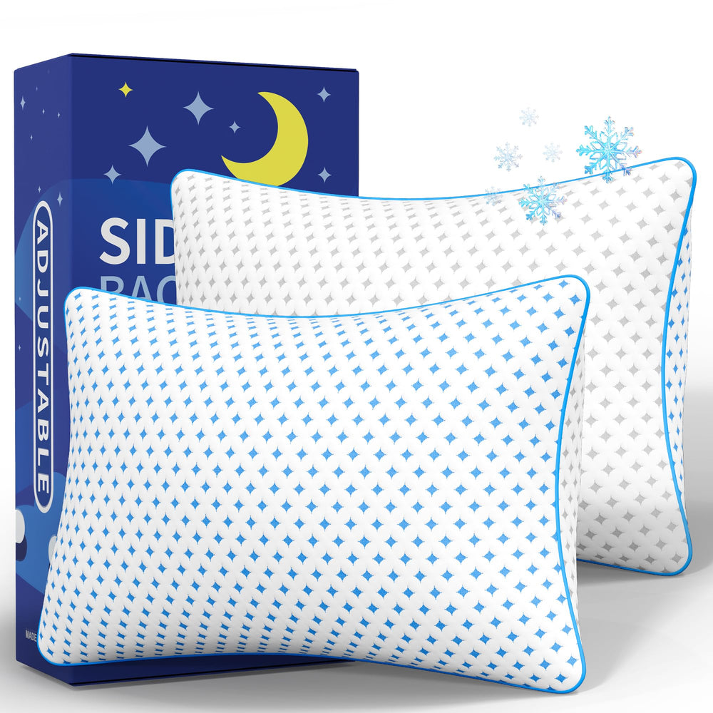 ezepilw vista frontal del pack de dos almohadas, espacio y confort