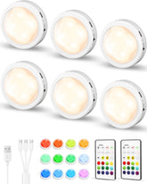 EZVALO vista frontal del pack de 6 luces mostrando su aspecto y ventaja de iluminación rápida