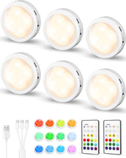 EZVALO vista frontal del pack de 6 luces mostrando su aspecto y ventaja de iluminación rápida