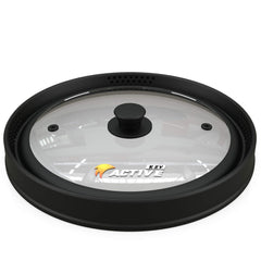 EZY ACTIVE tapa puesta sobre un plato durante recalentado, protege y ventila
