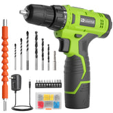 FADAKWALT front view of boxed drill set showing included accessories and benefits